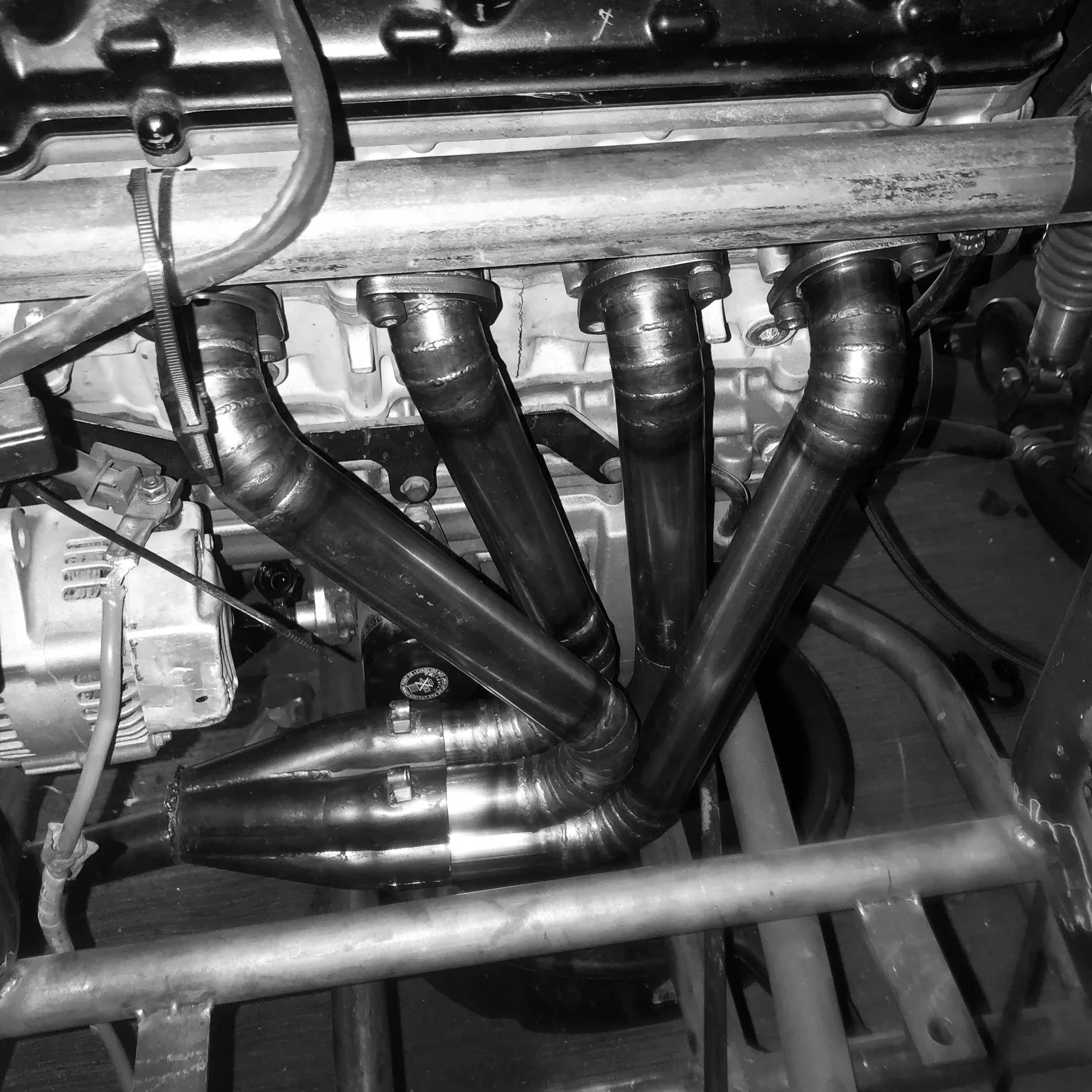 Hayabusa pie cut exhaust installed