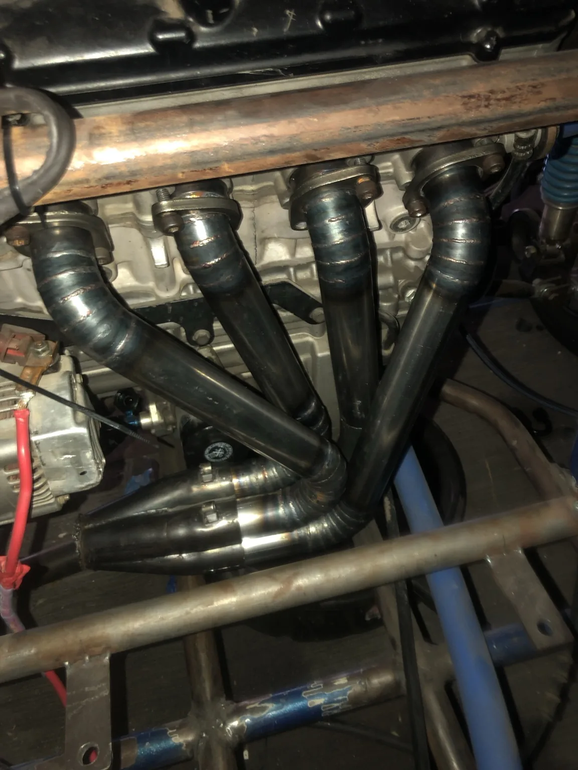 Custom Hayabusa sand rail exhaust installed