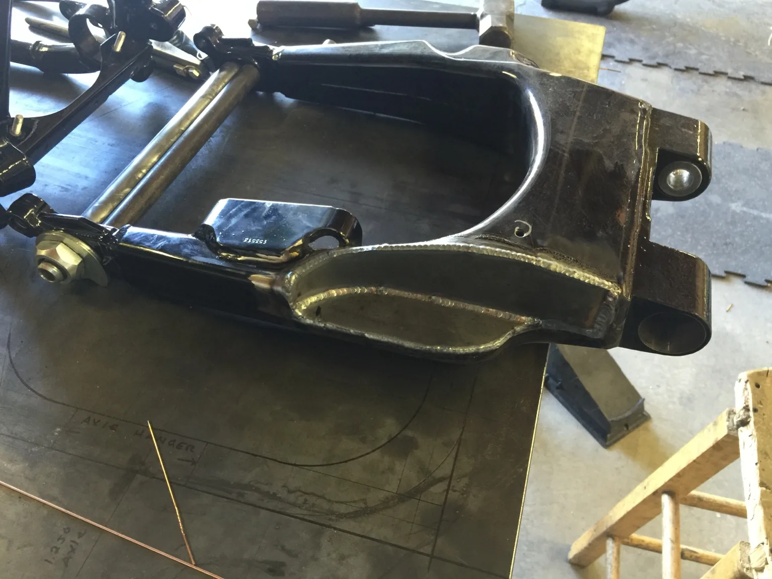Harley swingarm clearance fabrication